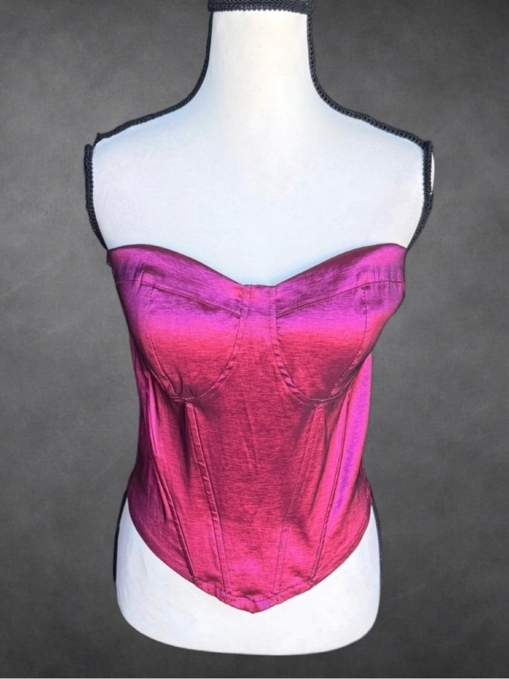 Leyva’s USA Metallic Corset Bustier Top - L